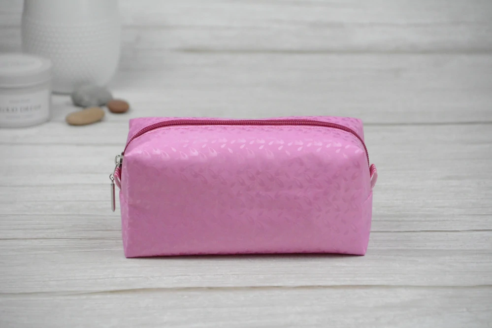 Kosmetická taštička z damašku světle růžová