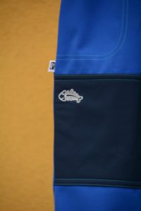 Softshellové kalhoty dětské v královské modré s tmavě modrou