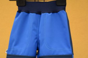 Softshellové kalhoty dětské v královské modré s tmavě modrou