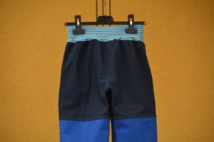 Softshellové kalhoty dětské trojbarevné modré