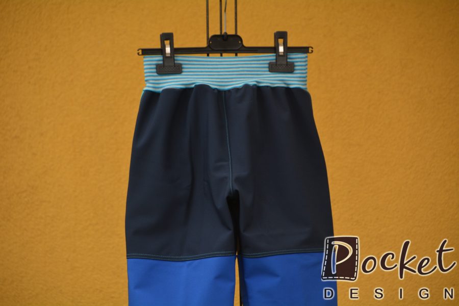Softshellové kalhoty dětské trojbarevné modré