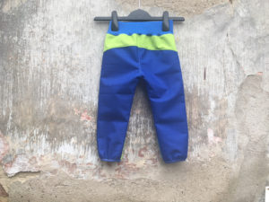 Softshellové kalhoty dětské tyrkys, zelená a modrá