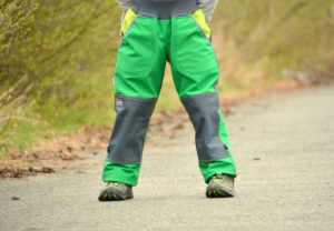 Softshellové kalhoty dětské zelená/šedá/limetka