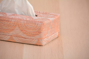 Box na kapesníky v lehké cihlové s béžovou